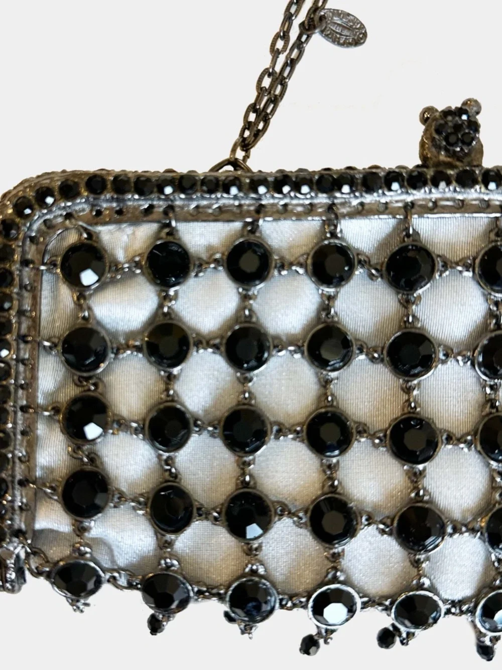 NEW Clara Kasavina Handmade Black Swarovski Crystals Evening Clutch Shoulder Bag